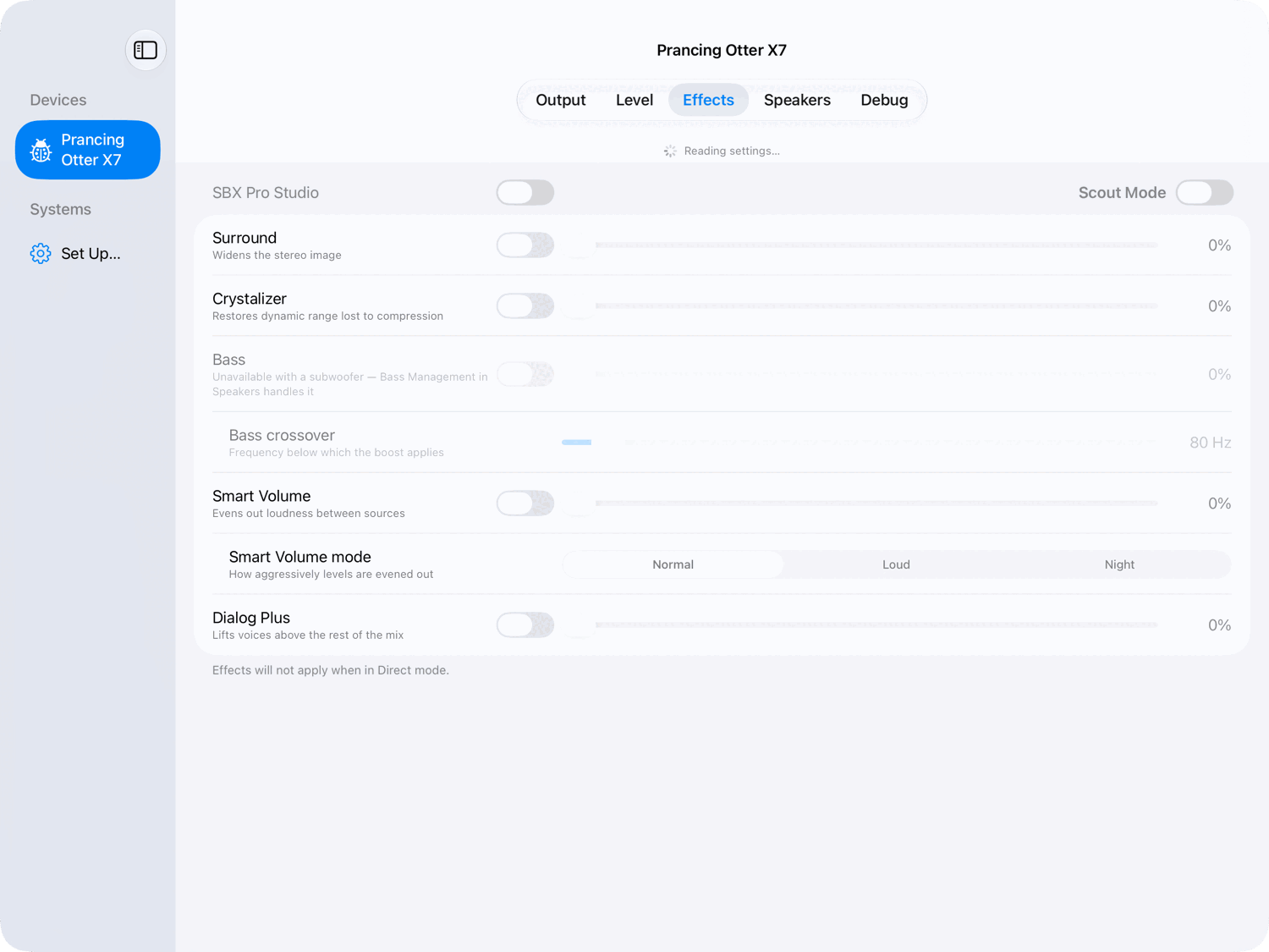 Effects tab on iPad, light appearance.
