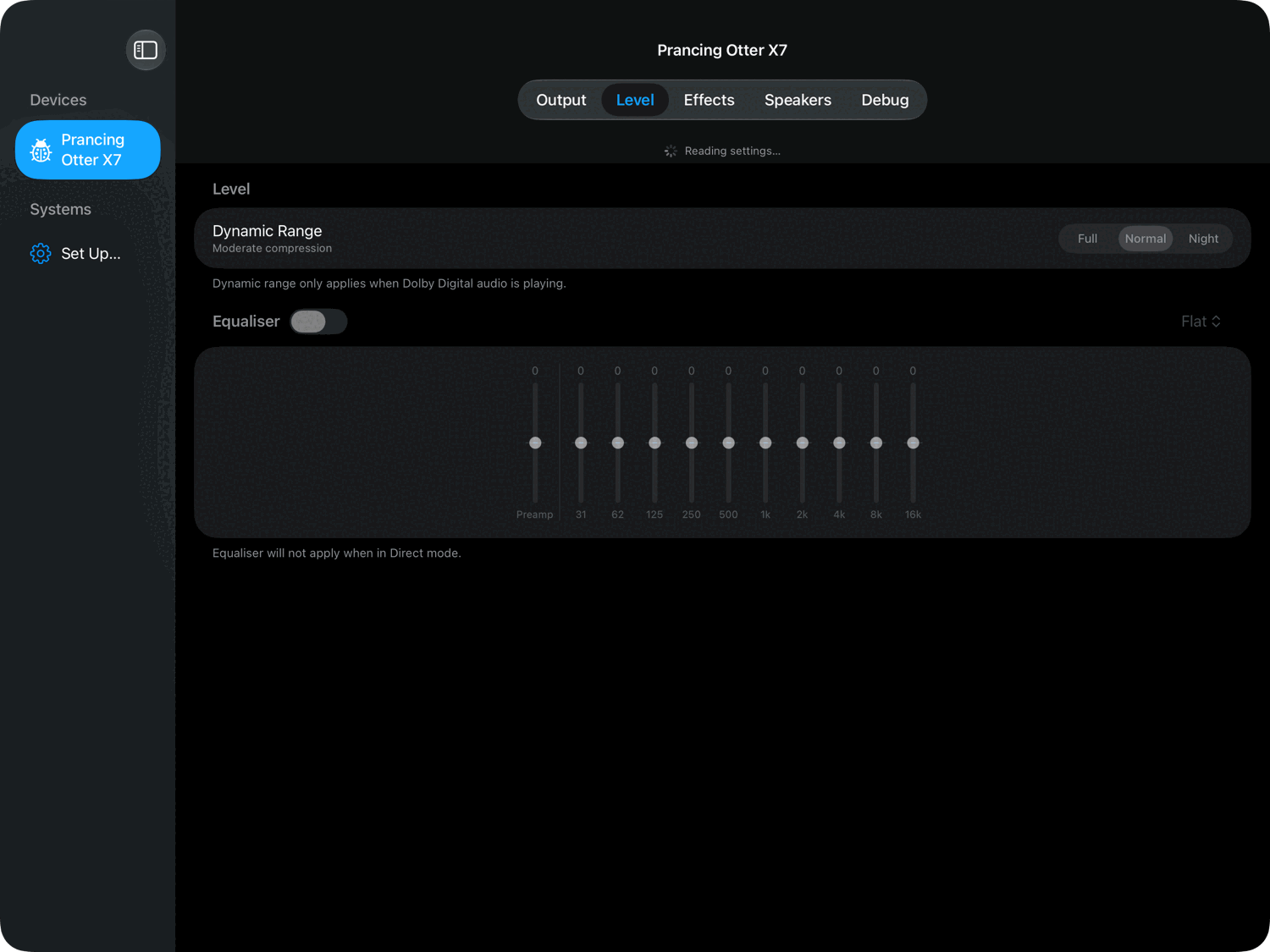 Level tab on iPad, dark appearance.