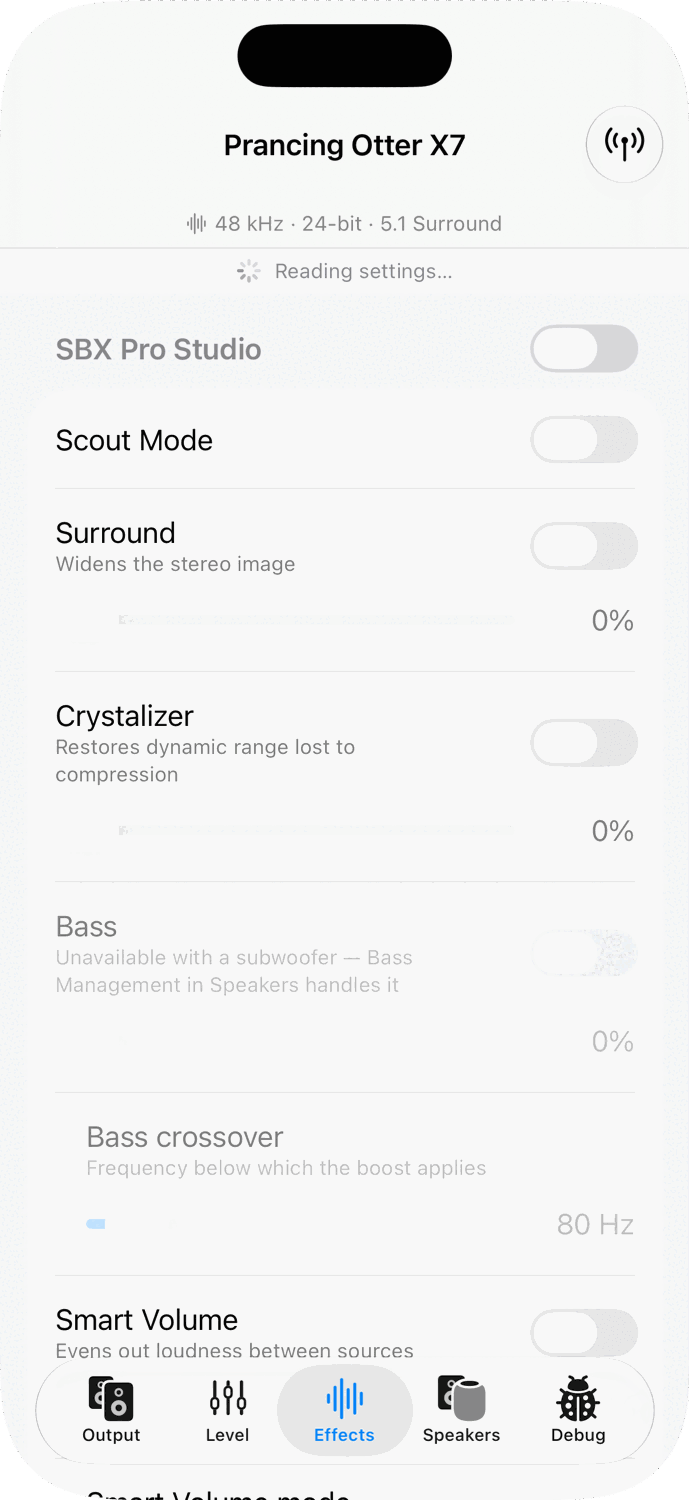 Effects tab on iPhone, light appearance.