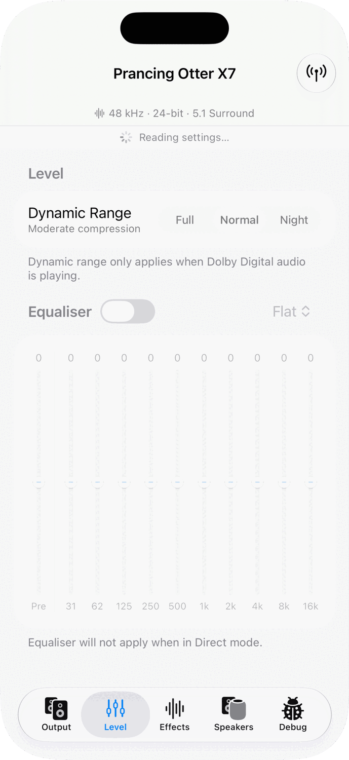 Level tab on iPhone, light appearance.