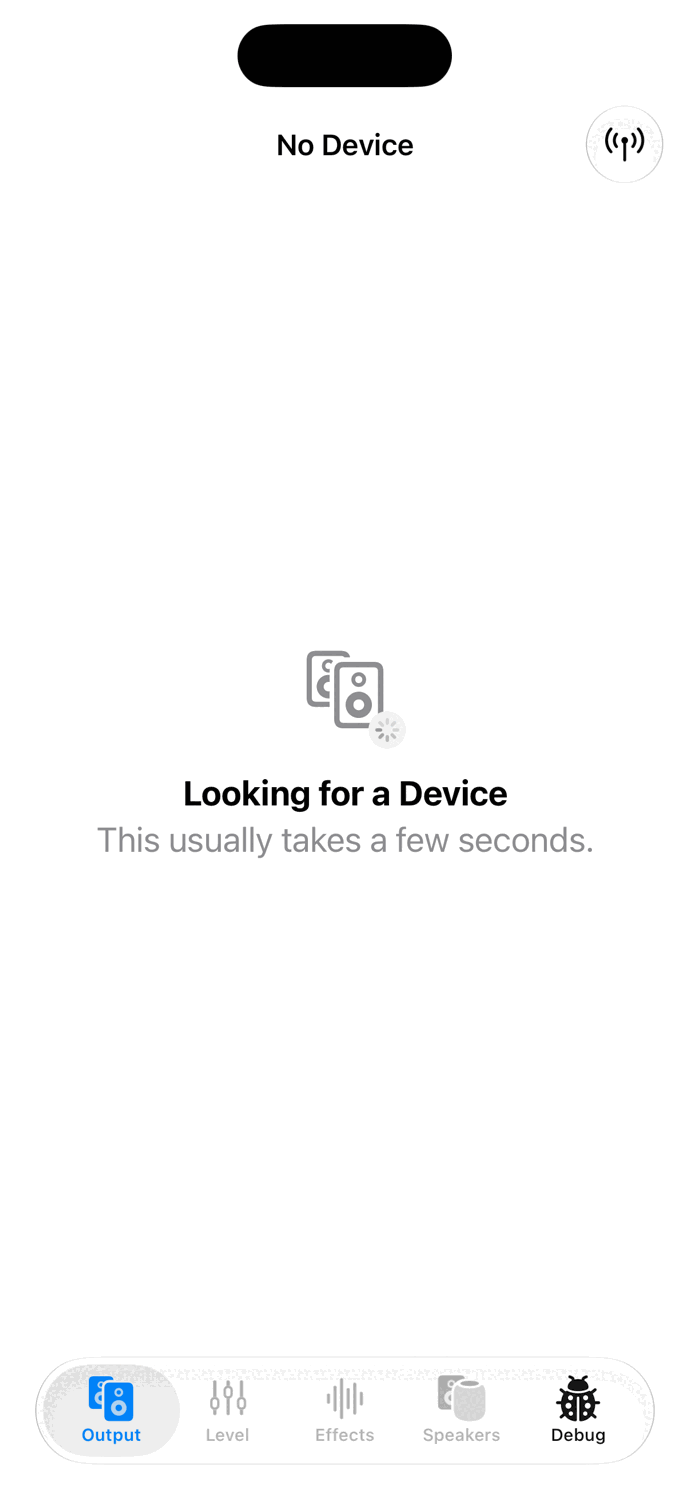 Looking for a Device screen on iPhone, light appearance.